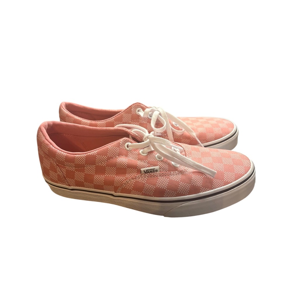 Vans Era Salmon Pink White Micro Checkerboard Low Top Sneakers Womens 9.5